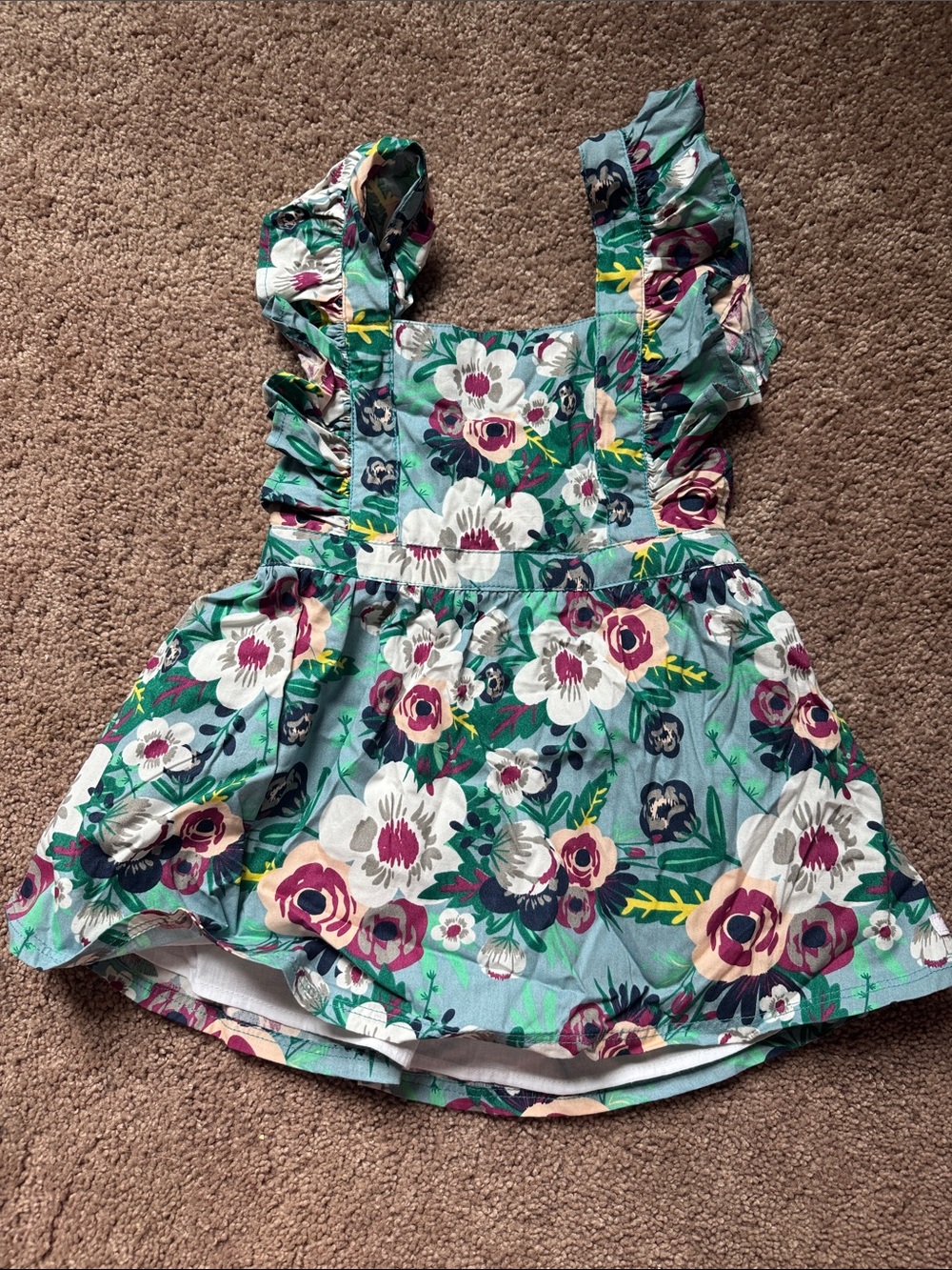 Ruffle Butts Teal Floral Ruffle Sundress